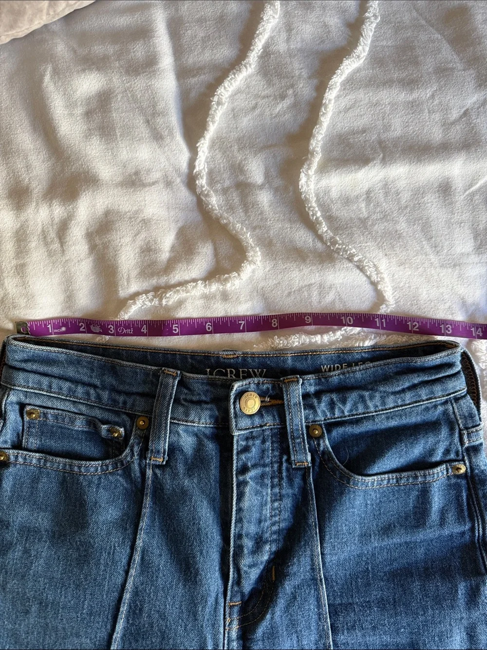 J.Crew Wide Leg Trouser Jean High Rise Medium Wash Denim Size 25